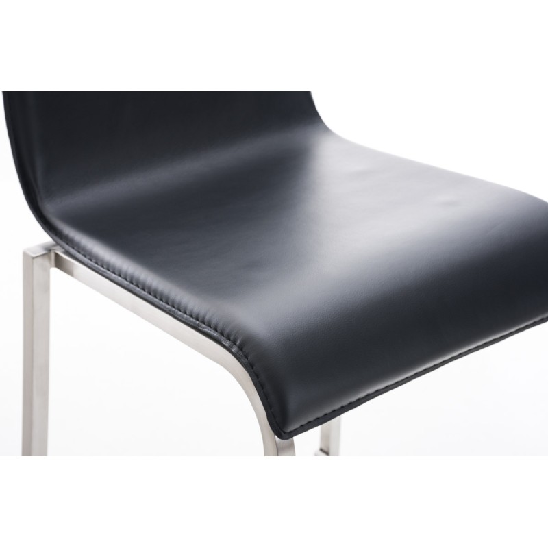 Taburete de bar Avola de piel, plano, 78 € negro