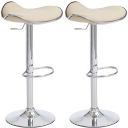 Juego de 2 taburetes de bar Shanghai C color crema