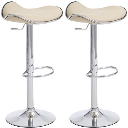 Juego de 2 taburetes de bar Shanghai C color crema