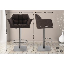 Taburete de bar Damaso E de tela marrón