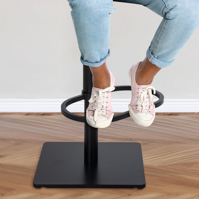 Taburete de bar Damaso B de tela gris