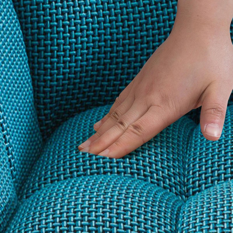 Taburete de bar Damaso B de tela turquesa