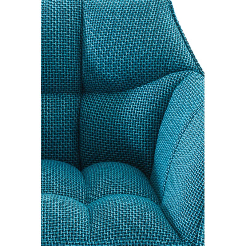 Taburete de bar Damaso B de tela turquesa