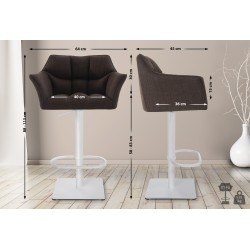 Taburete de bar Damaso W de tela marrón