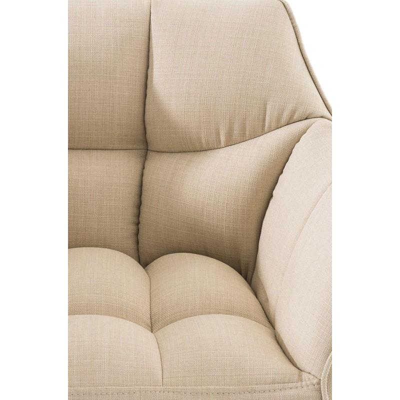 Taburete de bar Damaso W de tela color crema