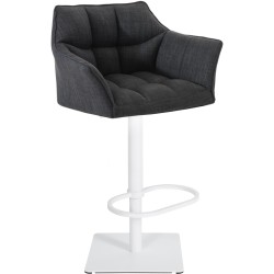 Taburete de bar Damaso W de tela gris oscuro