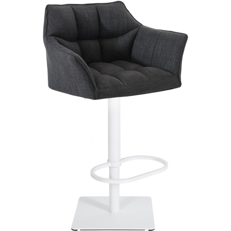 Taburete de bar Damaso W de tela gris oscuro
