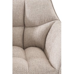 Taburete de bar Damaso W de tela color marfil