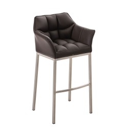 Taburete de bar Damaso E con base marrón de 4 patas