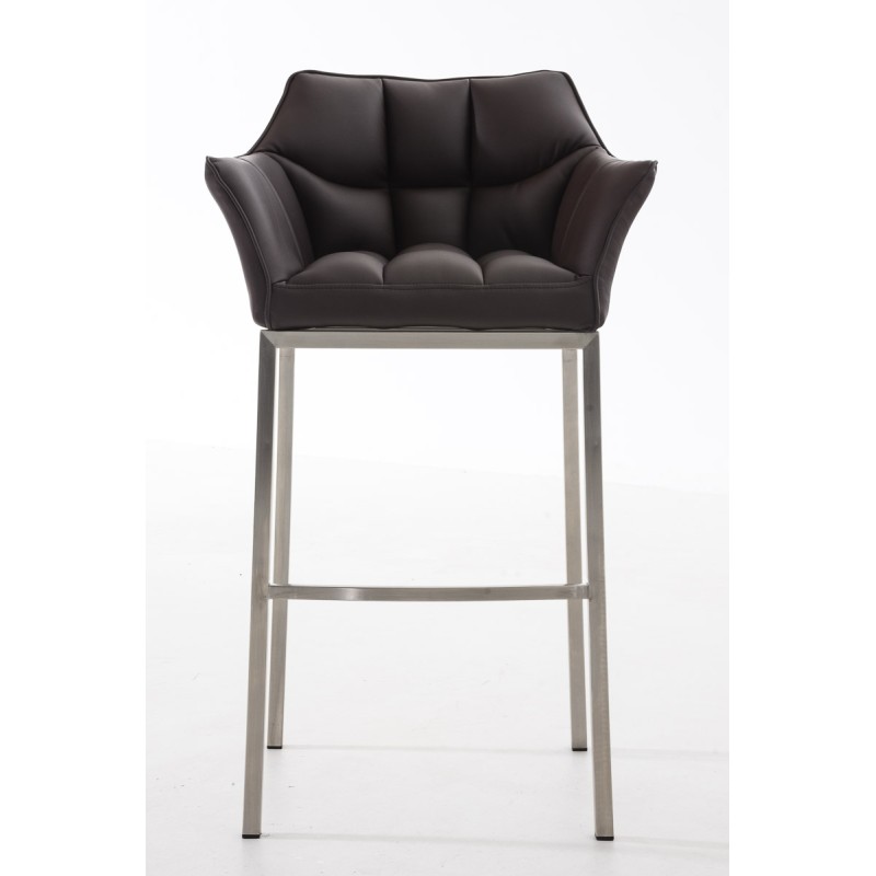 Taburete de bar Damaso E con base marrón de 4 patas