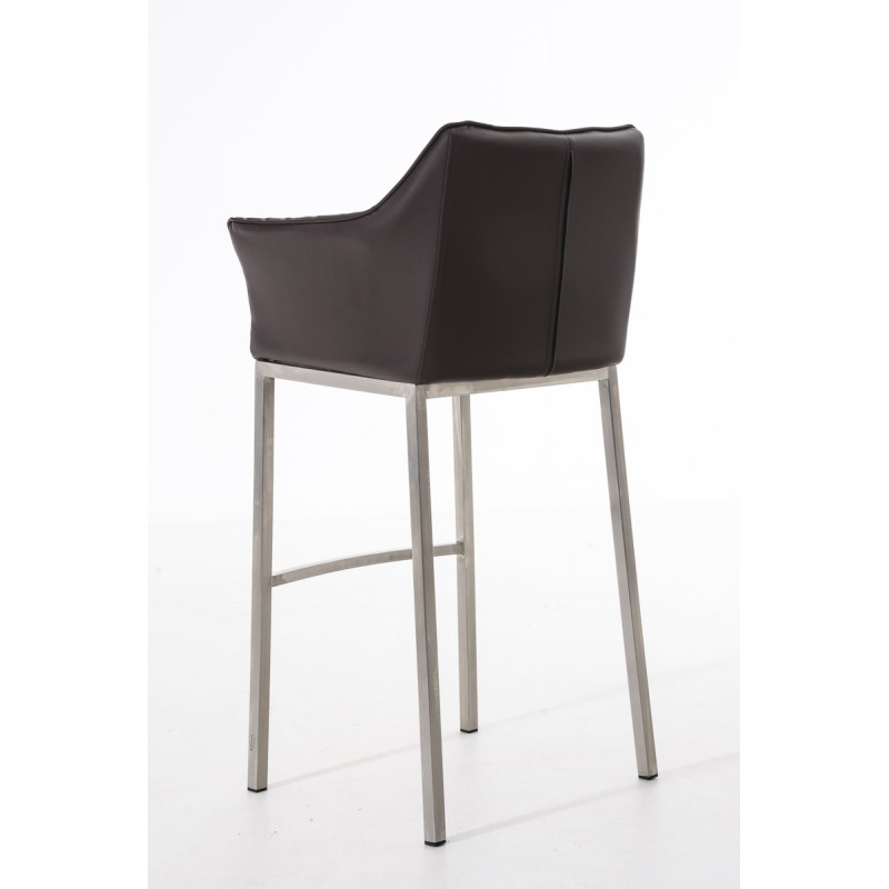 Taburete de bar Damaso E con base marrón de 4 patas