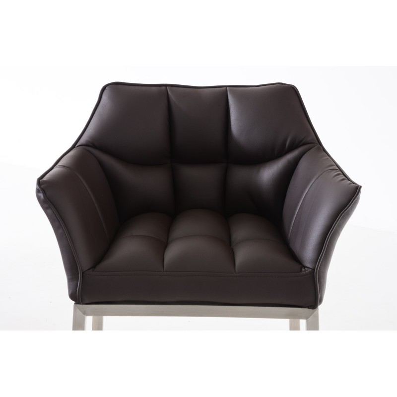 Taburete de bar Damaso E con base marrón de 4 patas