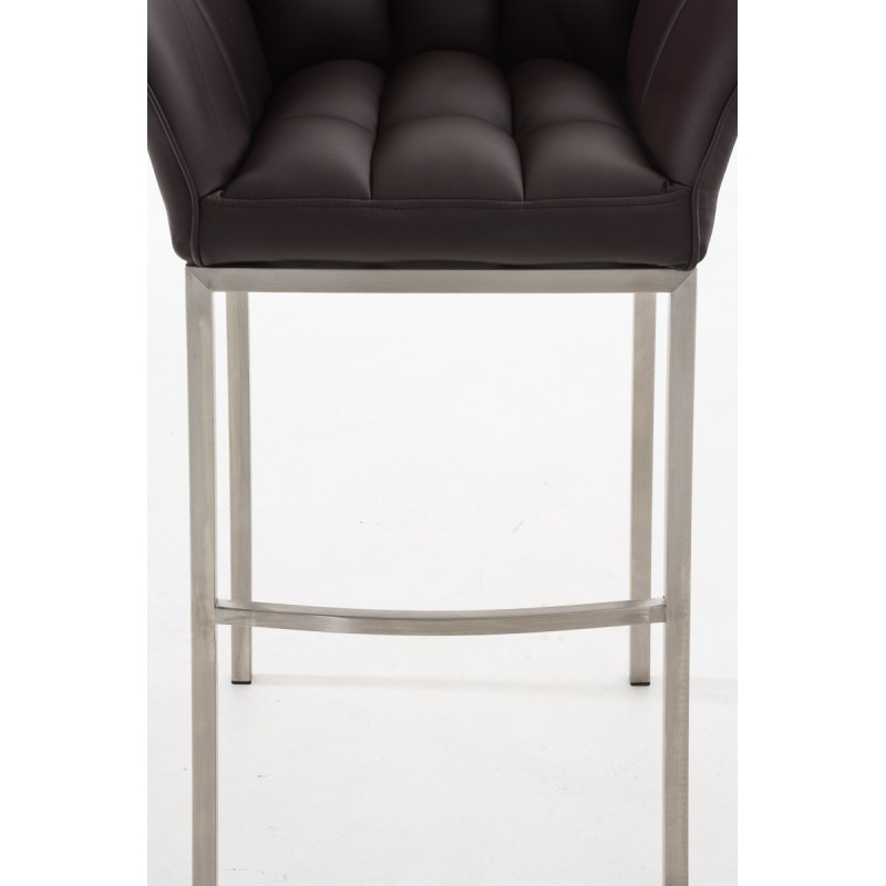 Taburete de bar Damaso E con base marrón de 4 patas