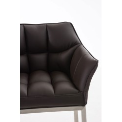 Taburete de bar Damaso E con base marrón de 4 patas