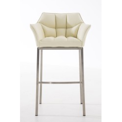 Taburete de bar Damaso E con base color crema de 4 patas