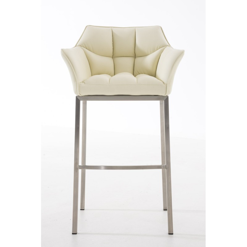 Taburete de bar Damaso E con base color crema de 4 patas