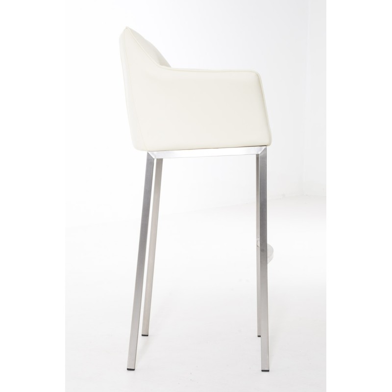 Taburete de bar Damaso E con base color crema de 4 patas