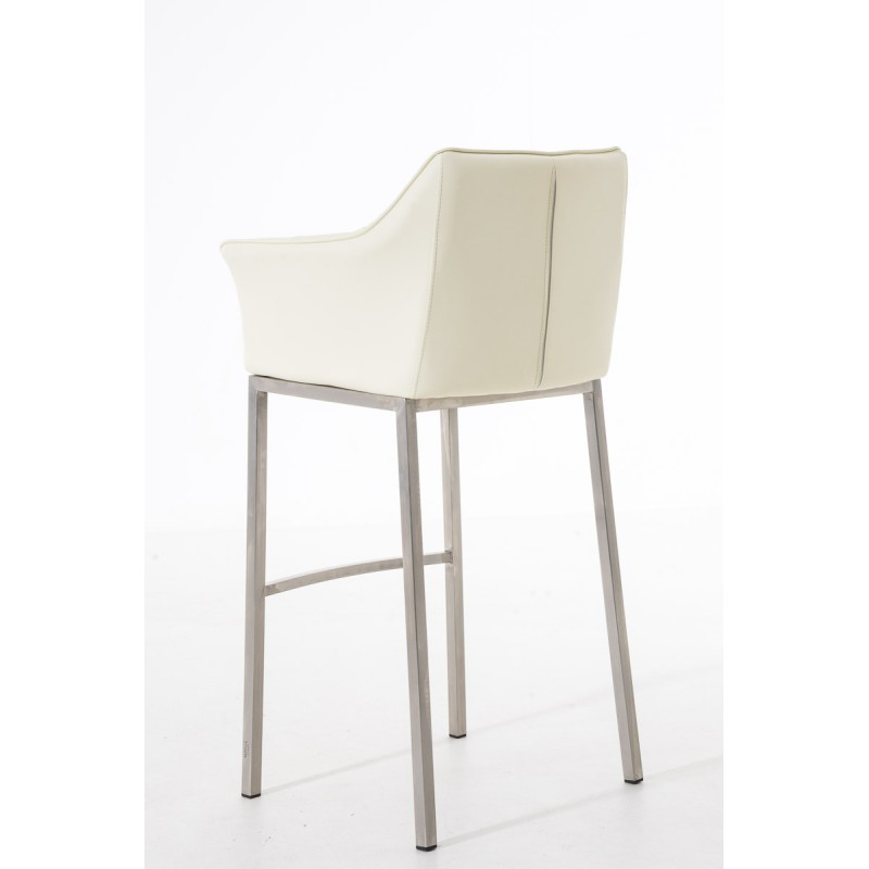 Taburete de bar Damaso E con base color crema de 4 patas