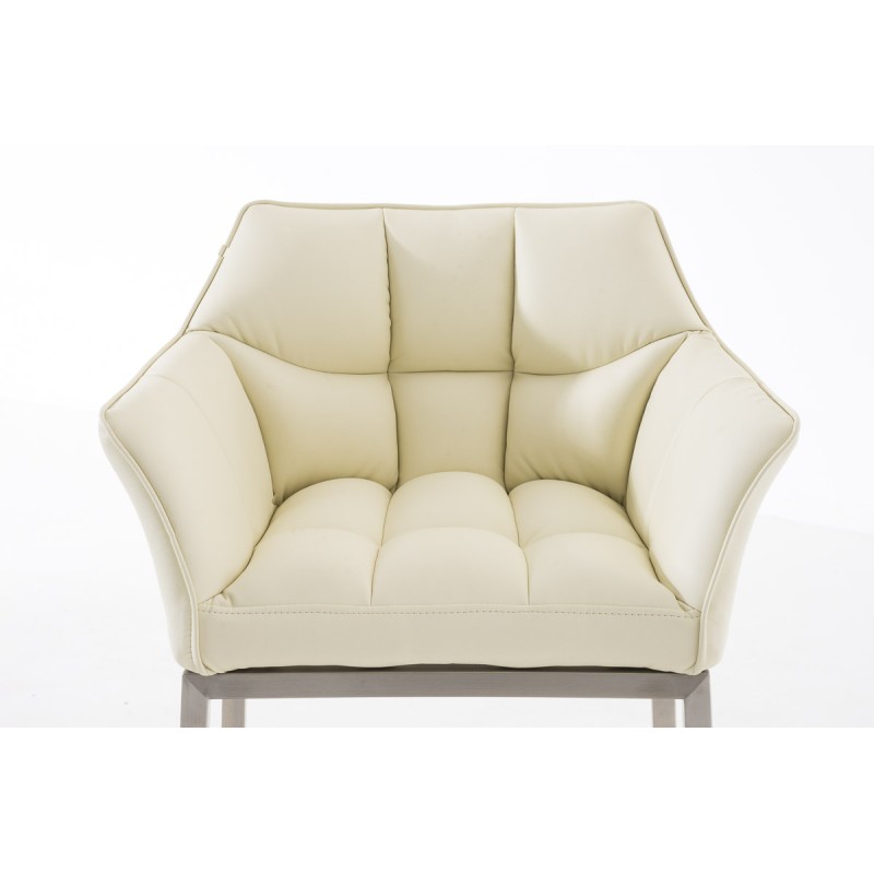 Taburete de bar Damaso E con base color crema de 4 patas