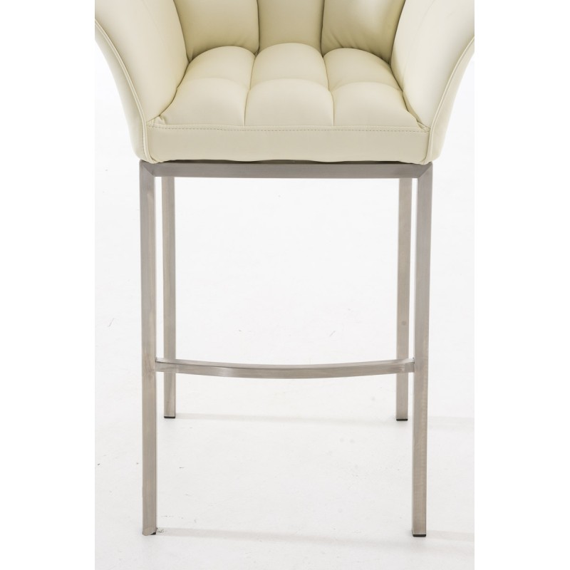Taburete de bar Damaso E con base color crema de 4 patas