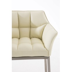 Taburete de bar Damaso E con base color crema de 4 patas