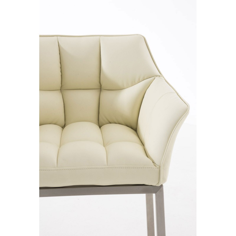 Taburete de bar Damaso E con base color crema de 4 patas