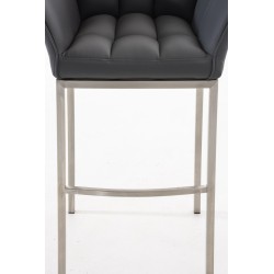 Taburete de bar Damaso E con base de 4 patas, gris