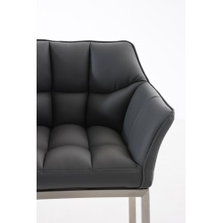 Taburete de bar Damaso E con base de 4 patas, gris