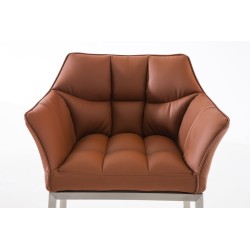 Taburete de bar Damaso E con base de 4 patas, marrón claro