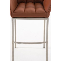 Taburete de bar Damaso E con base de 4 patas, marrón claro