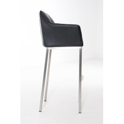 Taburete de bar Damaso E con base de 4 patas, negro