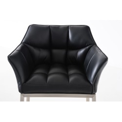 Taburete de bar Damaso E con base de 4 patas, negro