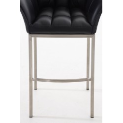 Taburete de bar Damaso E con base de 4 patas, negro