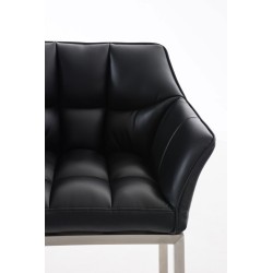 Taburete de bar Damaso E con base de 4 patas, negro