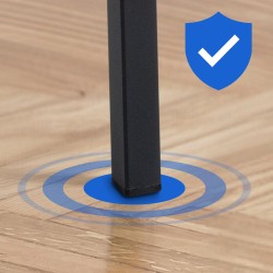 Taburete de bar Damaso B tapizado en tela con base azul de 4 patas