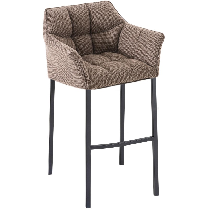 Taburete de bar Damaso B de tela con base de 4 patas, color terracota