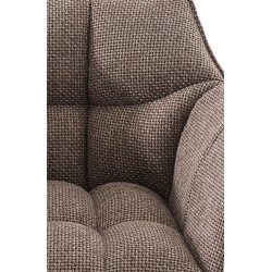 Taburete de bar Damaso B de tela con base de 4 patas, color terracota