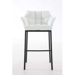 Taburete de bar Damaso B con base de 4 patas, blanco