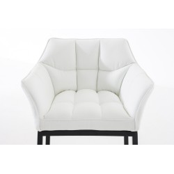Taburete de bar Damaso B con base de 4 patas, blanco