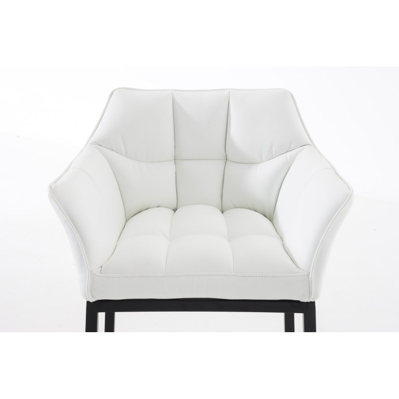 Taburete de bar Damaso B con base de 4 patas, blanco