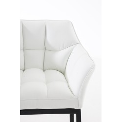 Taburete de bar Damaso B con base de 4 patas, blanco