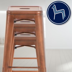 Taburete de bar de cobre Joshua