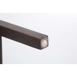 Taburete de bar Louise tapizado en tela, color crema antiguo