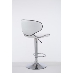 Taburete de bar cromado Las Vegas V2, blanco