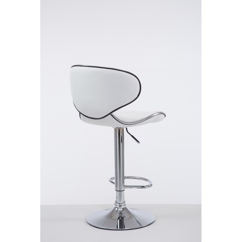Taburete de bar cromado Las Vegas V2, blanco