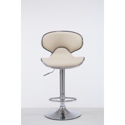 Taburete de bar Las Vegas V2 color crema cromado