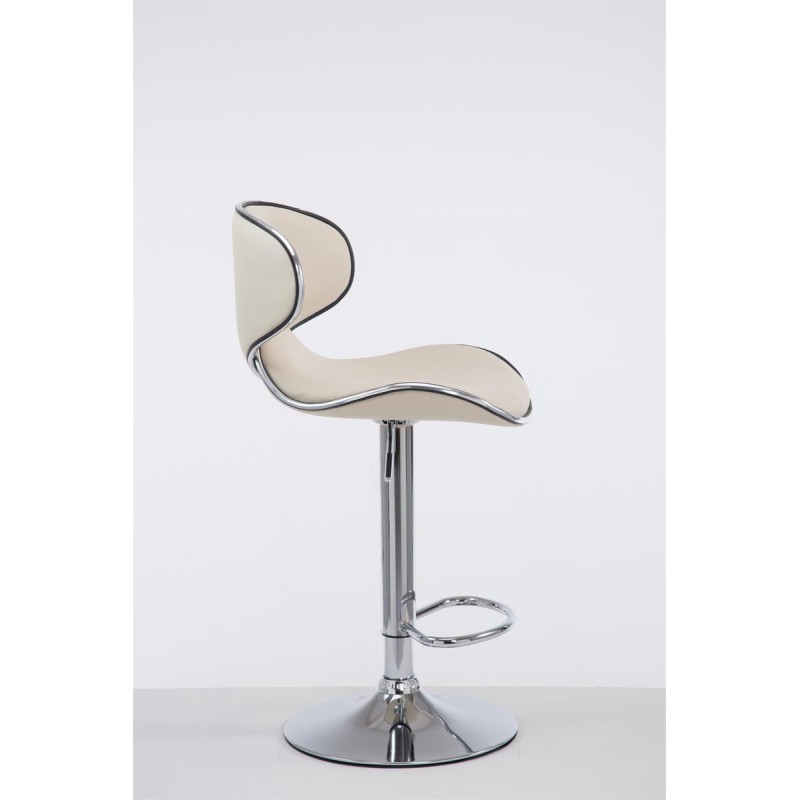 Taburete de bar Las Vegas V2 color crema cromado