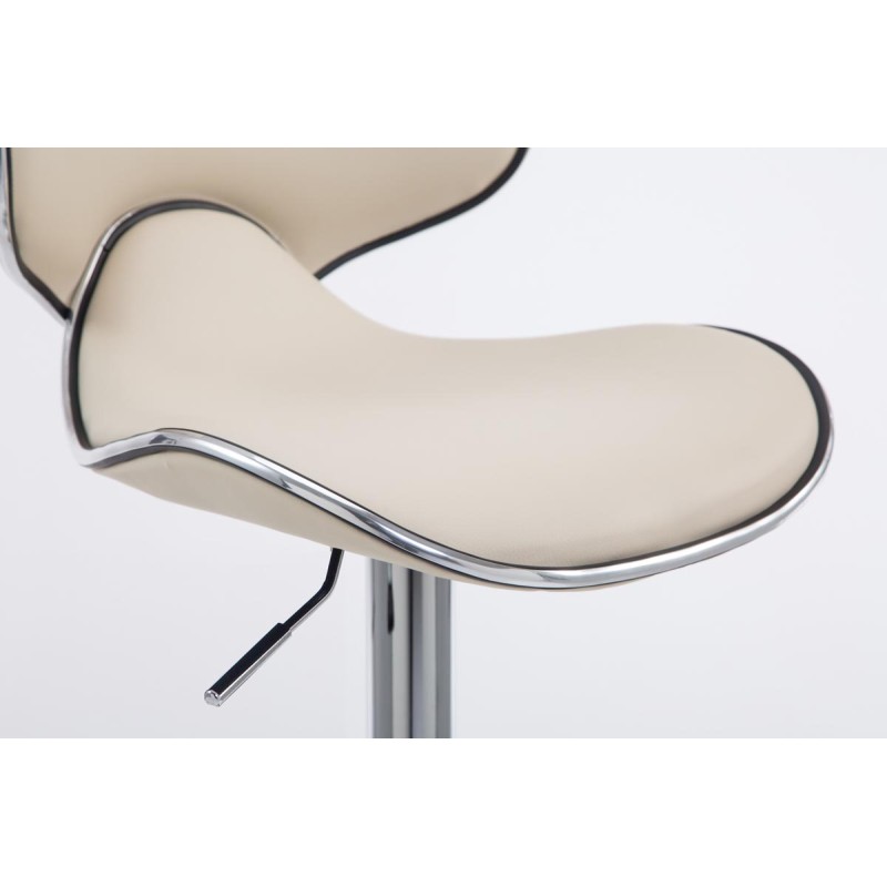 Taburete de bar Las Vegas V2 color crema cromado