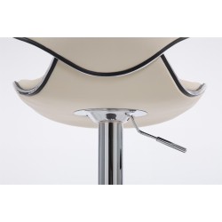 Taburete de bar Las Vegas V2 color crema cromado