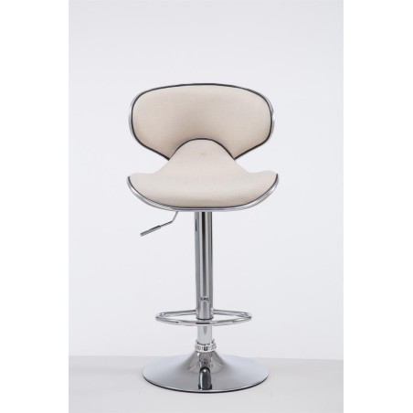 Taburete de bar Las Vegas V2 en tela cromada color crema